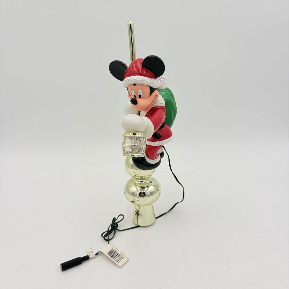 Vintage 95' Mr. Christmas Mickey Mouse Santa Lighted Tree Topper P135 No Adapter - Picture 2 of 13